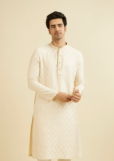 Jaal Patterned Kurta Set